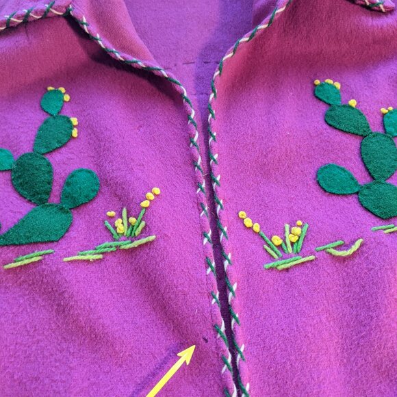 La Mexicana 50’s Vintage Wool Mexico Tourist Jacket Felt Applique Dancers READ - Picture 10 of 16